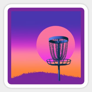 Disc Golf Against Florida Sunset Sticker